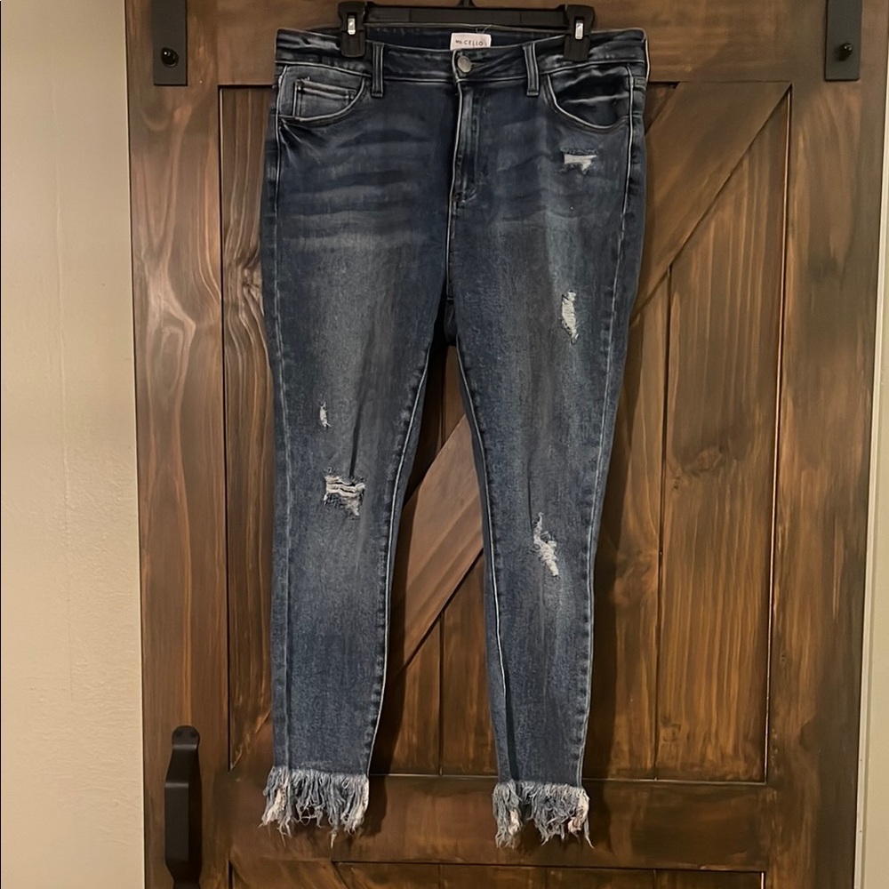 Distressed Blue Jeans